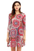 Sexy Bohemian Sunflower Print Grey Brown Dress